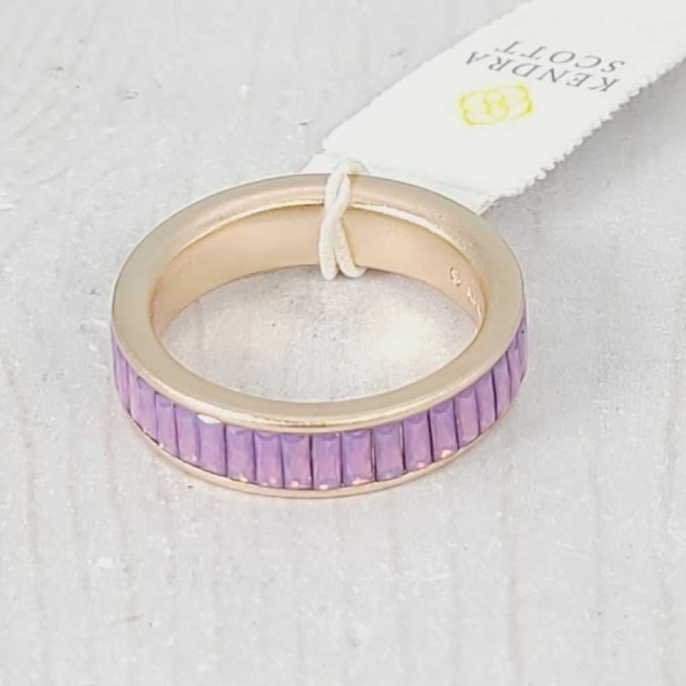 Kendra Scott Jack Band Rose Gold and Lavender Ring Size 6, preloved